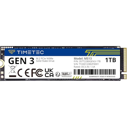 Image of Timetec 1TB SSD NVMe PCIe Gen3x4 8Gb /s M.2 2280 3D NAND High Performance SLC Cache Read /Write Speed Up to 2,000 /1,600 MB /s Internal Solid State Drive for PC Laptop and Desktop (1TB)