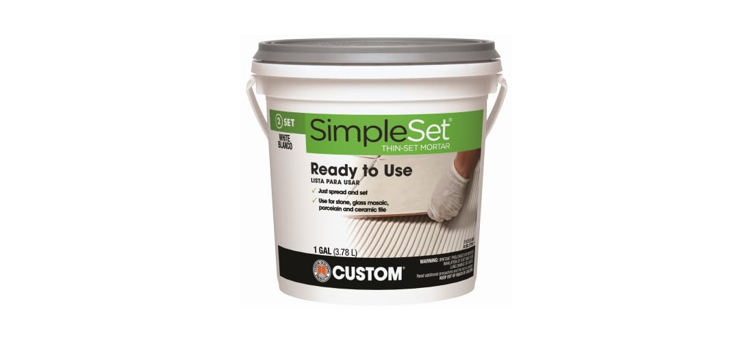 Simple Set STTSW1-2 1 Gallon White Pre-Mixed Tile & Stone Thin-Set Mortar