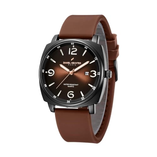 Image of Daniel Hechter Paris Vaneau Collection Analog Watch for Men - Water Resistant Quartz Movement, Date Display with Silicon Strap