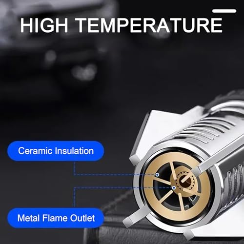 Encendedor antorcha para camping con llama recta ajustable miniatura 6