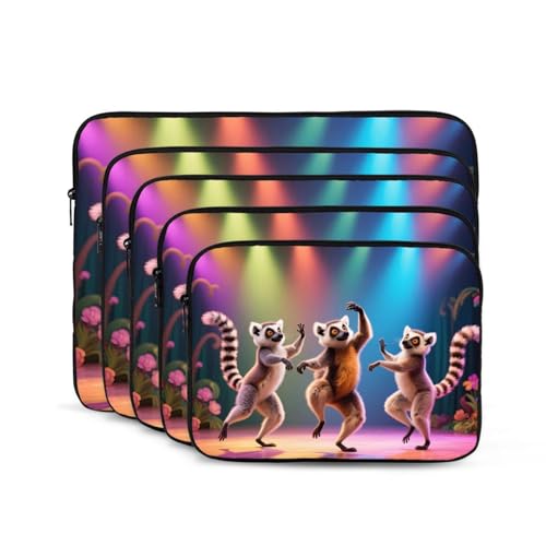 Funda para portátil de 17 pulgadas con lémures animados maletín protector 3