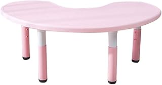 ZH Tavolo E Sedie per Bambini con Altezza Regolabile, Tavolo da attività in Plastica A Mezzaluna, Asilo Aule Daycares Parchi Giochi,Verde, Rosa