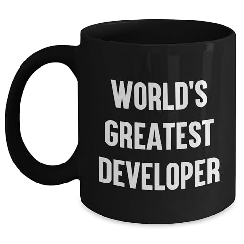Developer Gifts from Men for World's Greatest Developer Christmas Unique Gifts, Quote Inspired Black Coffee Mug, Funny Developer Mug, Developer Gifts for Him, Developer Gifts for Christmas