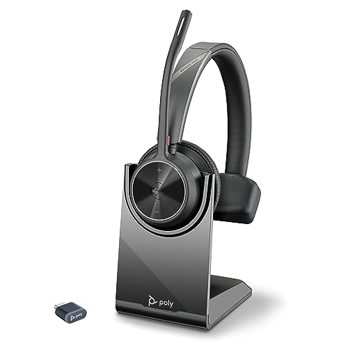 Auricular inalámbrico Poly Voyager 4310 UC   Auricular Bluetooth de un oído y micrófono de brazo con cancelación de ruido   Conexión Bluetooth a PC/Mac/teléfono móvil   Funciona con Teams, Zoom y más
