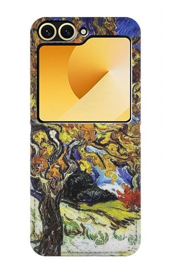 Étui flip cuir pour Samsung Galaxy Z Flip 6 et Z Flip 7 FE motif Van Gogh