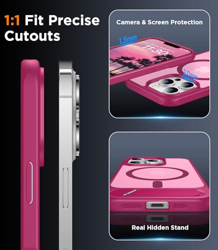 Image of Magnetic Compatible with iPhone 13 Pro Max Case, [Built-in Invisible Kickstand][Compatible with MagSafe] [Military Grade Shockproof] Slim Translucent Matte Phone Case for iPhone 13 Pro Max 6.7 inch
