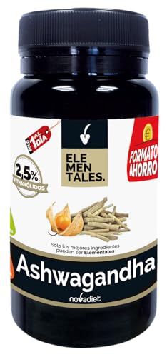Novadiet - ASHWAGANDHA Cápsulas FORMATO AHORRO - Reduce el Estrés, Mejora el Estado de Ánimo, Mejora y Potencia la Calidad del Sueño - Propiedades Neuroprotectoras y Antioxidantes - 60 Cápsulas