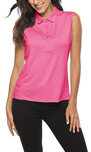 Image of AIRIKE Golf Polo Shirts for Women Sleeveless Summer Sports Athletic Fashionable Workwear-Quick Dry Womens Tank Tops