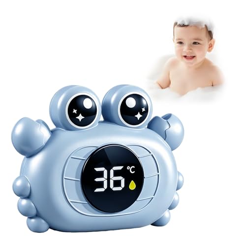 Impermeable Termometro Bañera Digital, Encantadora Forma Termómetro de baño para bebé, Termómetro de Agua para Medir la Temperatura del Agua, Adecuado para Bañera y Piscina Infantil(Cangrejo)