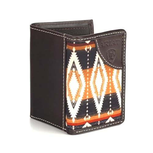 ARIAT Trifold Southwest Fabric Wallet, Brown2