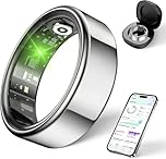 XUZIE Smart Ring Health Tracker for Men Women Sleep Heart Rate Blood Monitor Waterproof Fitness Ring Android iOS Monitor Activity Tracker for Sports Time, Distance health rings for women Size#10