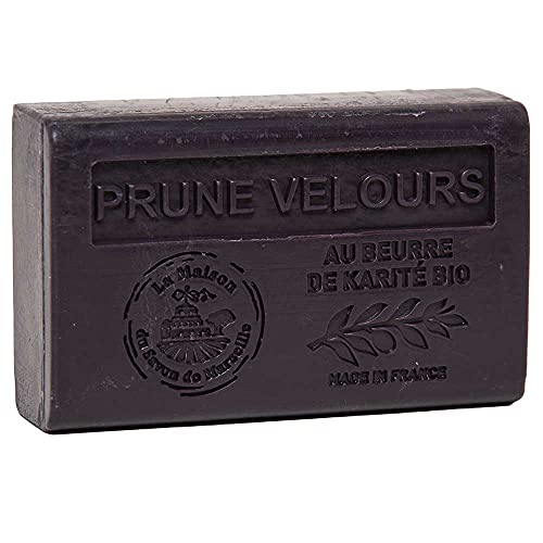 Maison Du Savon De Marseille - French Soap Made With Organic Shea Butter - Plum Fragrance - 4.4 Oz Bar #TOP28