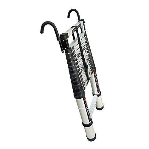 WGOOGA Escalera de extensión telescópica de Aluminio de 2-4 m Telescopio Extensible de Alta Resistencia con Gancho Fijo for construcción Escalar el ático de los constructores de viviendas Cover