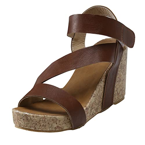 Sandales d'été marron à talon carré taille 38.5 pour femme
