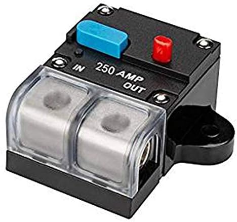 Motor Fuse Holders Inverter Circuit Breaker Car Audio Solar Energy Inline Circuit Breaker Fuse Inverter with Waterproof Cover for Motor Auto Car Marine Boat (250A)