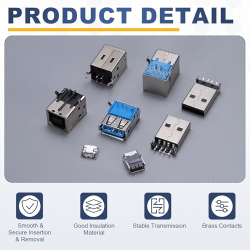 Conectores USB 3.0 tipo B de 9 pines y 90 grados para reparar proyectos de electrónica 3