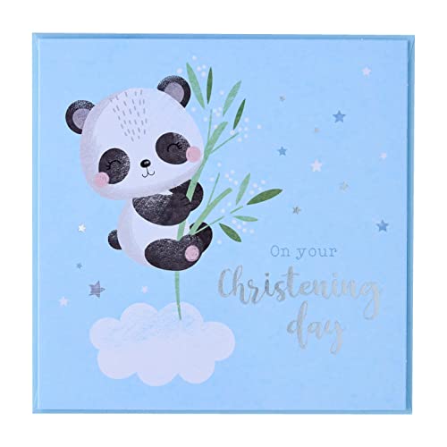 Carte de vœux avec panda « Christening Day » Bleu Cover