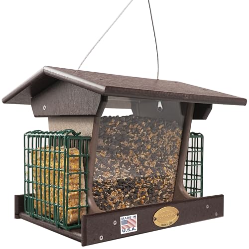 DutchCrafters Poly Hopper Bird Feeder with Suet Holder