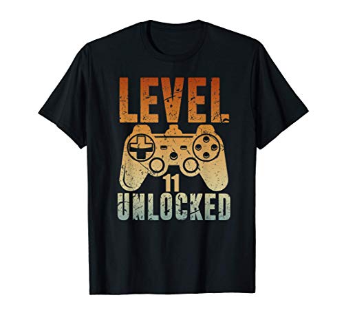 11th Birthday Gift - Level 11 Unlocked Video Gamer Maglietta