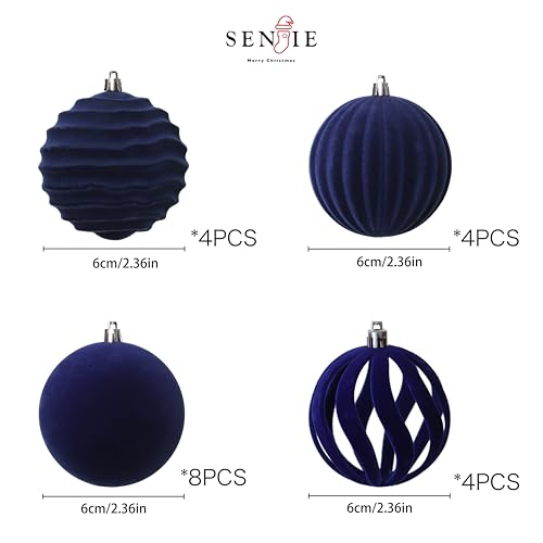 Image of 20Pcs Velvet Ornaments for Christmas Tree,2.36In Christmas Ornaments Set