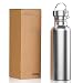 TRIPLE TREE Uninsulated Single Walled Stainless Steel Sports Water Bottle 18/8 for Cyclists, Runners, Hikers, Beach Goers, Picnics, Camping - BPA Free (34 Ounces)