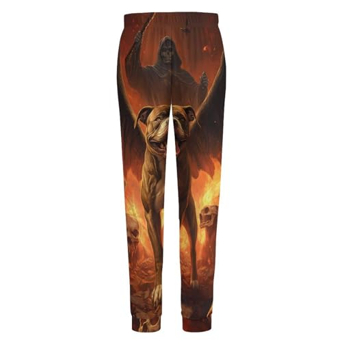 Skull Grim Reaper Pitbull Mens Pajama Pants Lightweight Lounge Pant Sleep Pj Bottoms with Pockets4