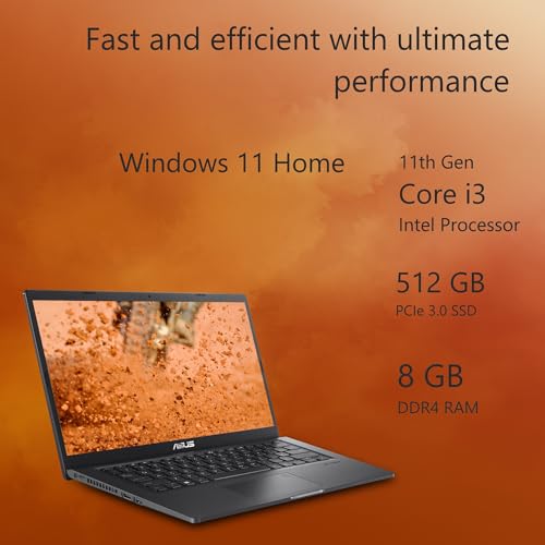 ASUS Vivobook 14, Intel Core i3-1115G4 11th Gen, 14" (35.56 cms) FHD, Thin and Light Laptop (8GB/512GB SSD/Windows 11/Office 2021/Indie Black/1.60 kg), X1400EA-EK323WS - Image 3