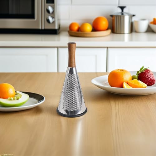 Rallador de Cocina de Acero Inoxidable con Mango de Madera miniatura 4