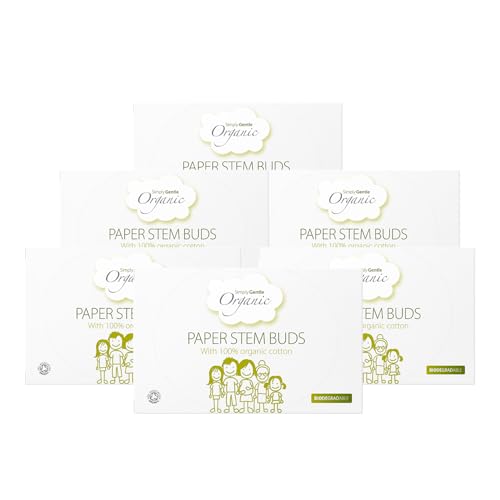 6 Packs of Simply Gentle Organic Cotton Buds - (6 * 200 Buds) by Simply Gentle