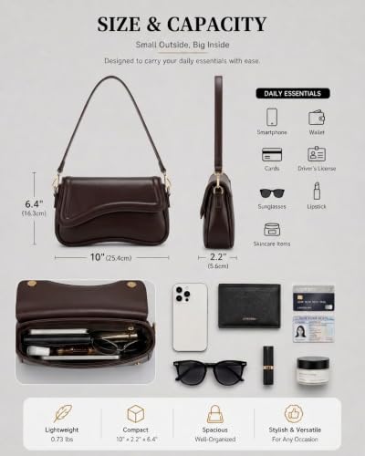 Image of Amszke Shoulder Bag for Women Y2K Crossbody Purse PU Leather Underarm Handbag 2 Adjustable Strap for Daily Commute Travel