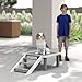 PawHut Wooden Dog Training Platform, Dog Training Place Board with Ladder, Pet Agility System for Small and Medium Dogs, Indoor or Outdoor Use, Gray