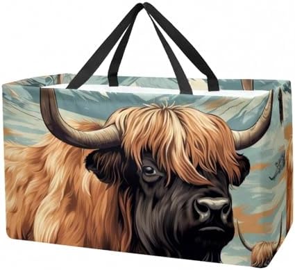 Shopping Tote Bags Flat Bottom Washable Store Animal Durable Foldable Basket Hard Christmas Pretty