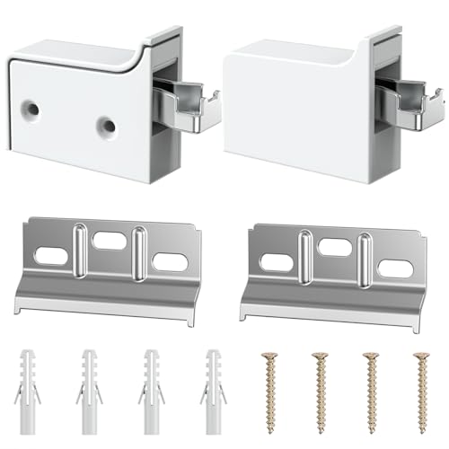 Mellbree Hängeschrank Halterung-Verstellbar Schrankaufhänger Wandhalterung，Maximale Tragfähigkeit 130 kg，Robuste Halterung für Küchen-, Bad- und Wohnzimmerschränke (2 Stück，Weiß)