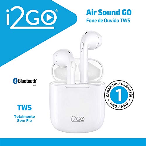 Fone de Ouvido Bluetooth sem fio TWS Air Sound Go 2 i2GO com Estojo de Carregamento - i2GO Pro Plus,