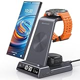 Wireless Charger for Samsung Charging Station, 3 in 1 Android Phone Charger for Samsung Galaxy S25 Ultra/S24 Ultra/S23/Z Flip7, Galaxy Watch 8/8 Classic/Ultra/7/6/5, Galaxy Buds 3 Pro/3