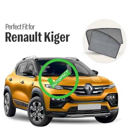Image of Autofact Car Sunshades for Renault Kiger, UV Protection, Useful Car Accessories, Custom fit Sun Shades for Side Windows, Set of 4