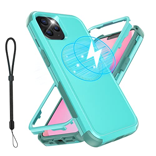 Unitedtime for iPhone 13 Pro Case Magnetic Compatible with MagSafe, Dropproof Rugged Shockproof Military Grade Phone Cover Heavy Duty (Teal)