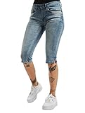 Eight2Nine Damen 3/4 Capri Jeans-Hose mit Taschendetail Middle-Blue XS