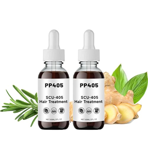 PP405 Hair Growth Oil - SCU-405 Nourishing Scalp & Hair Serum for Fuller-Looking Hair with Biotin & Hyaluronic Acid Fast-Absorbing & Non-Greasy Formula 2.1 Fl Oz -2Pcs