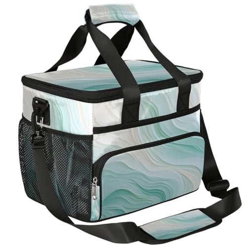 Watercolor Texture Insulated Picnic Backpack Lunch Box for Women Men Picnic Basket Tote Lunch Bag Picnic Bag Portable Lunch Bags for Picnic, Beach, Work, Trip,Office, Camp Blue Gradient