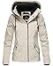 Produktbild Marikoo Damen Jacke Frühling Übergangsjacke Frühlingsjacke leicht Kapuze B694 [B694-Mali-Creme-Gr.M]