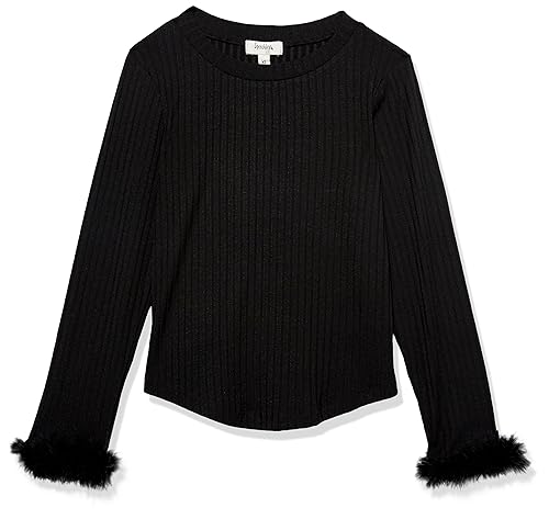 Speechless Girls' Fuzzy Cuff Long Sleeve Top