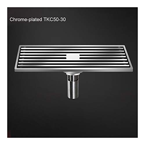 HXCLYQ Linear Floor Shower Drain,floor Drain Shower Brass Anti-odor,Heavy Duty Shower Drain Hair Filter With Removable Tray For Bathroom Kitchen Garage Basement(30 * 8.3CM) (Color : A)