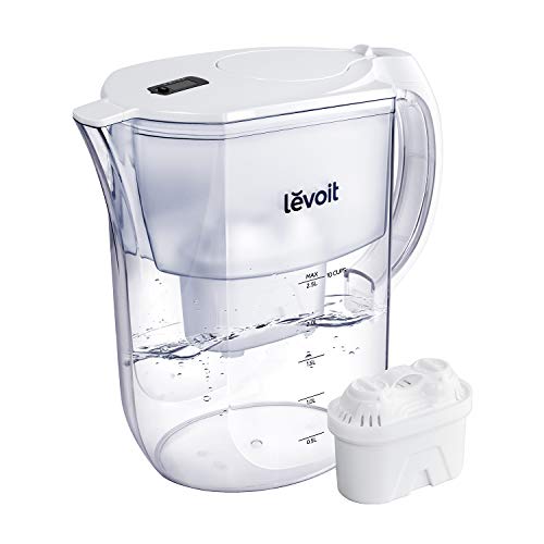 LEVOIT Water Filter Pitcher, 10 Cup Large Water Purifier(BPA-Free) with Electronic Filter Indicator