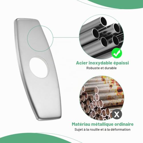 M METERXITY Plaque De Robinet 6" 304 Acier Inoxydable Argent Brossé – vue 4