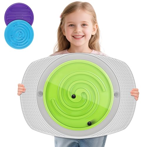 Balance Board Maze for Kids Sensory Training - 20" Wobble Board to Develop Coordination & Reduce Screen Time - 3 Difficulty Levels for More Fun - Ideal Load 100lbs - Meaningful Gift for Children