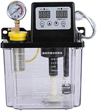 ELEOPTION 110V 2L Dual Digital Display Automatic Lubrication Pump Oiler NC Pump Automatic Cyclic Pump with Pressure Gauge