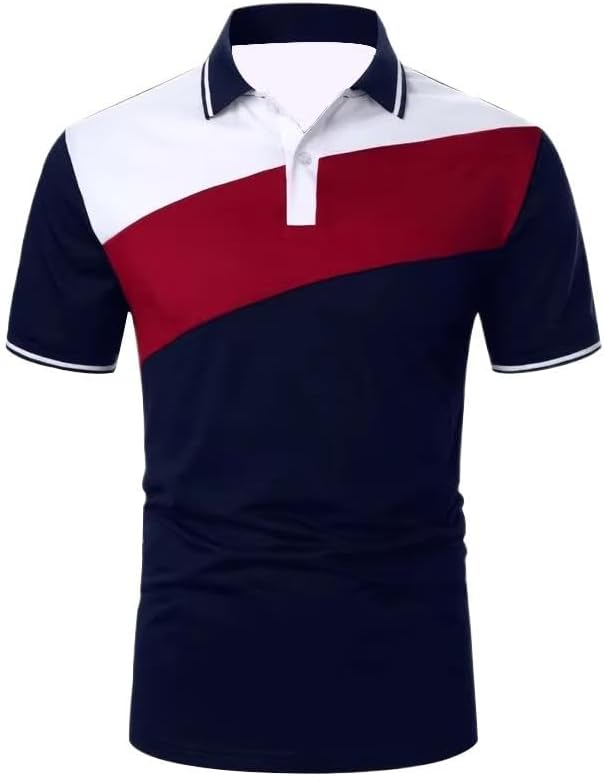 Men's Print Golf Shirt Short Sleeve Summer Work Tennis Tee Shirt