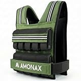 163900311 Amonax Gilet Lesté 10kg / 20kg / 30kg, Gilet Lesté Réglable pour Hommes et Femmes avec Éléments Réfléchissants, Weighted Vest pour l’Entraînement Fitness, la Marche et le Renforcement Musculaire