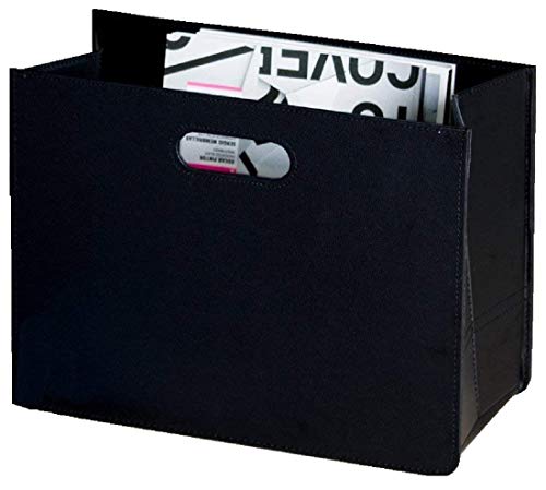 Zeitungskorb aus Kunstleder, schwarz